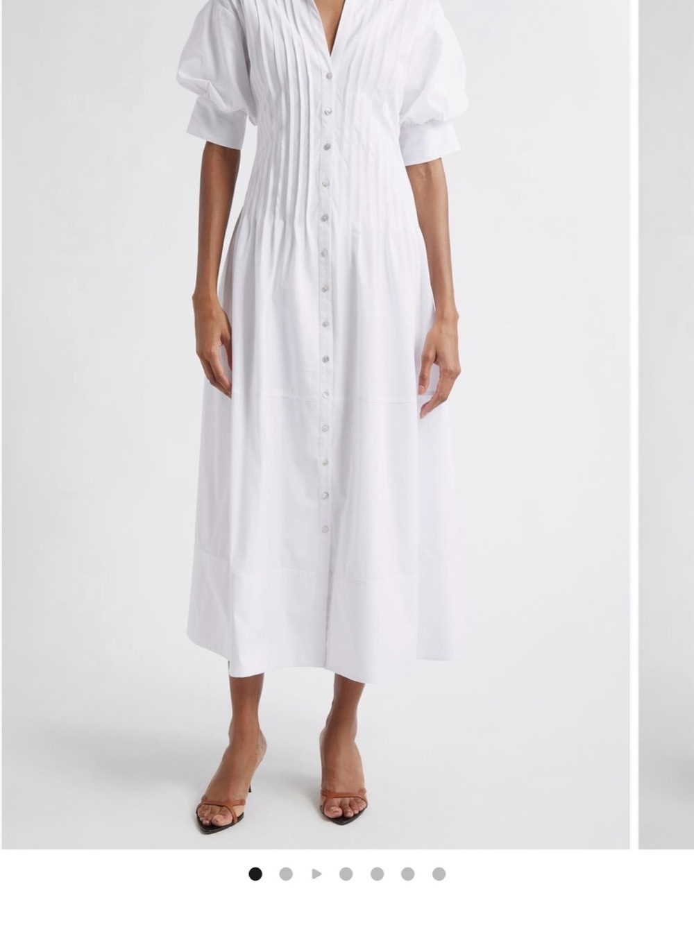 cinq a sept Monty White Button-Front Midi Dress